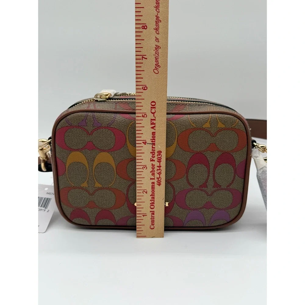 Coach Crossbody Bag Signature Rainbow Canvas Brown Multi‎ NEW